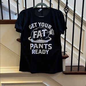New NEXT LEVEL XL FAT PANTS THANKSGIVING Graphic T-Shirt with White Text